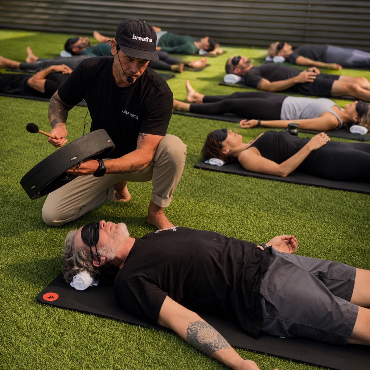 Michael Thomas leading a breath and sound workshop at Plunsana in St. Petersburg, FL